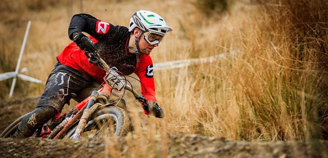 Lewis Bradley on an enduro trail